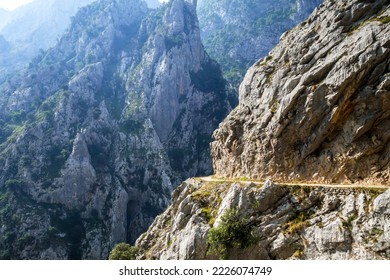 Cares trail - ruta del Cares - in Picos de Europa canyon, Asturias, Spain - Shutterstock ID 2226074749