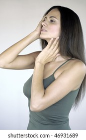 Caressing neck