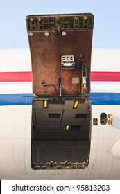 Cargo Compartment Door Of An Airplane At The Airport