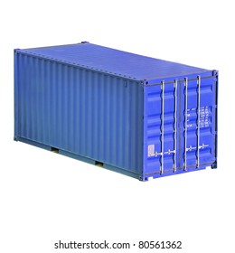 Cargo Container Isolated On White Background