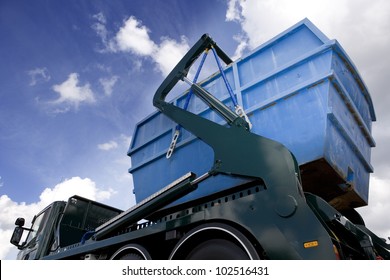 Cargo Container On A Truck Close Up