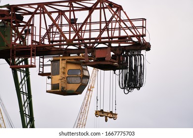 Cargo Cranes in Industrial Port.