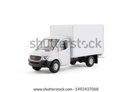Cargo delivery truck on white background with clipping path 