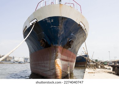 cargo ship anchored in the port of batavia
