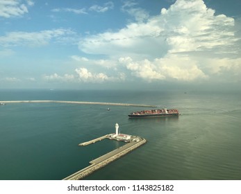 Cargo Ship Entering The Colombo Harbour