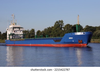 The Cargo Ship Nina Passes Schülp On August 12, 2022 On Its Way To The Baltic Sea.