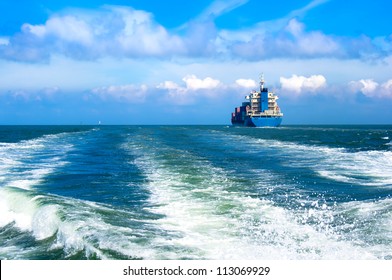  Cargo Ship Sailing In To The Sea