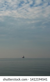 Cargo Ship In Thermaic Gulf At Thessaloniki,Greece