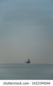 Cargo Ship In Thermaic Gulf At Thessaloniki,Greece