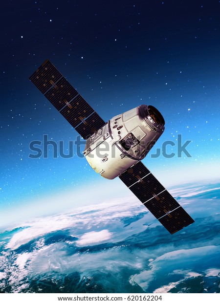 Cargo Spaceship Space On Orbit Earth Stock Photo 620162204 | Shutterstock