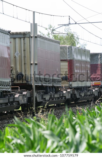 Cargo Train , detail of\
freight wagons