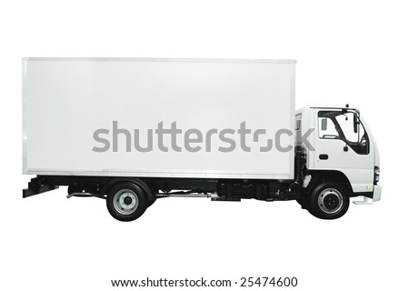 Cargo truck isolated on white background