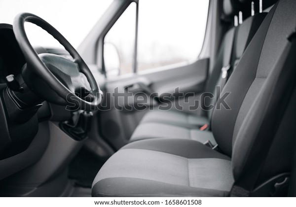Cargo van driver\
place and steering wheel