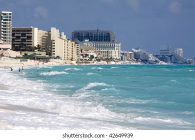 Caribbean Beach In Cancun, Mexico