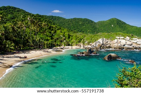 Caribbean beach in Tayrona National Park, Colombia Stock photo © 