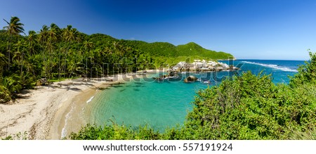Caribbean beach in Tayrona National Park, Colombia Stock photo © 