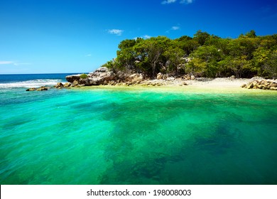 Caribbean beach  and tropical sea in Haiti