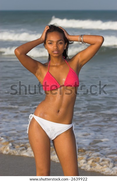 Caribbean Bikini Posing On Beach Stock Photo 2639922 | Shutterstock