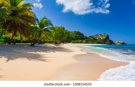 Caribbean. The Island Of Grenada. Grenada is a country and an island located in the southern part of the Antilles, Beautiful View Of Grand Anse In Grenada