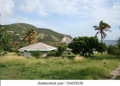 Caribbean Island Of Montserrat -- Hotel Area Abandoned After Volcanic Eruption