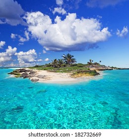 Caribbean Island With Perfect Lagoon