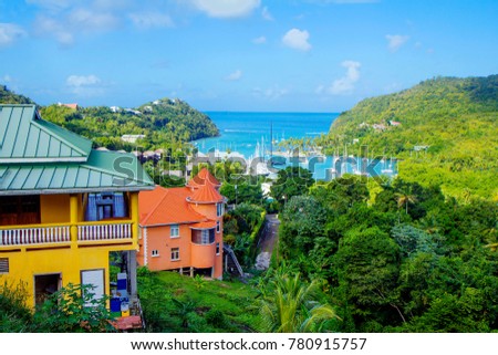 The Caribbean. The Island Of St Lucia. St. Lucia is considered the most beautiful island in the Caribbean sea. On the island the best beaches in the Caribbean.