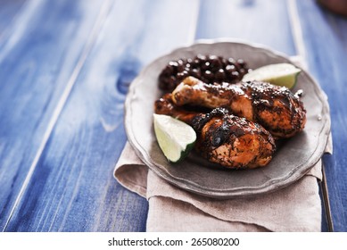 caribbean jerk chicken and black beans