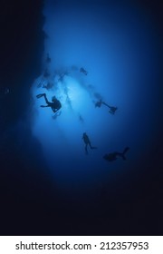 Caribbean Sea, Belize, UW Photo, Deep Dive In The Belize Blue Hole - FILM SCAN