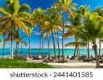 Caribbean sea view, Barcelo Bavaro beach, Punta Cana, Dominican Republic, white sand