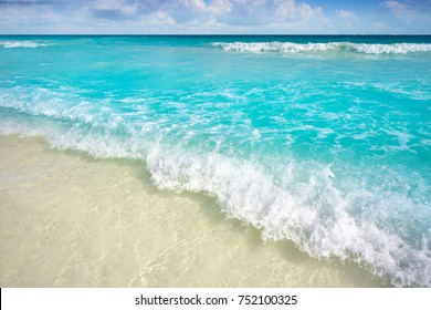 Caribbean turquoise beach in Riviera Maya of Mayan Mexico
