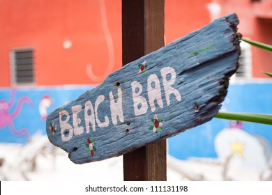 Caribbean Wooden Beach Bar Sign