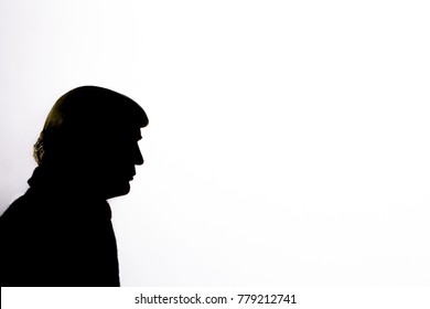 Caricature silhouette of United States President Donald Trump