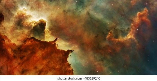 Carina Nebula Details Great Clouds, Elements Of This Image Are Furnished By NASA.