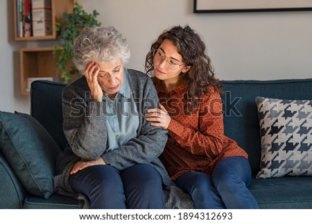 Similar – Image, Stock Photo Depressed woman with her head on a laptop