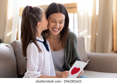 Caring Small Teen Girl Child Congratulate Stock Photo 1962301621 ...