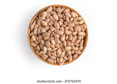 Carioca Beans Into A Bowl In White Background