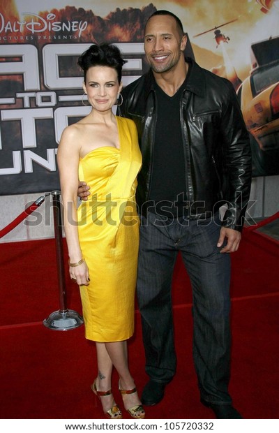 Carla Gugino Dwayne Johnson Los Angeles Stock Photo 105720332