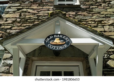 Carlisle, Cumbria, August 2020 - Old Bakery Cottage - Sign Above A Door In Cumbria, UK