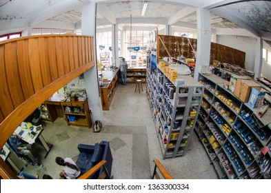 Carlos Barbosa/Rio Grande Do Sul/Brasil - April 08, 2019: Interior Of Auto Parts Store.