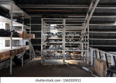 Carlos Barbosa/Rio Grande Do Sul/Brasil - April 08, 2019: Interior Of Auto Parts Store.