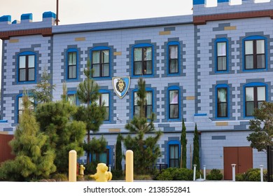 Carlsbad, CA USA - March 19, 2022: View Of The Legoland Castle Hotel In Carlsbad, California.