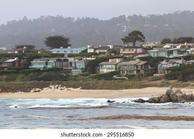 Carmel By The Sea, California - May 06 : Beautiful Homes Lining The Beach, May 06 2015 Carmel By The Sea, California.