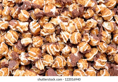 Carmel And Chocolate Popcorn For Background Uses