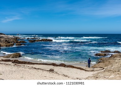 Carmel-by-the-Sea, CA / USA - September 5 2015: Beach At The Del Monte Forest In Carmel, CA