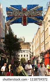 Carnaby Street, Soho, London, UK. June 22 2018. Carnaby Street On A Hot Day In Summer