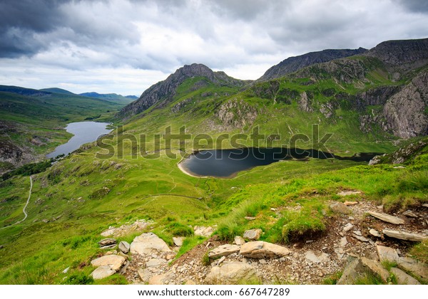 Carneddau Glyderau Mountain Group Snowdonia North Stock - 