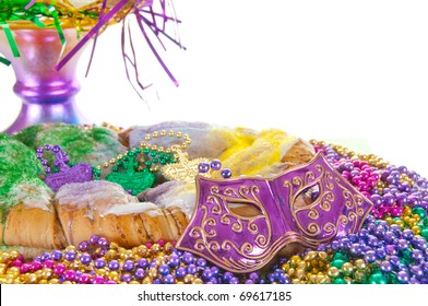 carnival cake with colorful beads