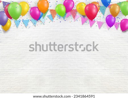 Carnival, festival or birthday balloon background with colorful party streamers, festival greeting card background, celebration event, festival greeting card background, scene for shooting