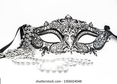 Carnival Mask Necklace On White Background Stock Photo (Edit Now ...