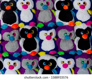 Carnival Prize Penguin Soft Toys Stacked Stock Photo 1588933576